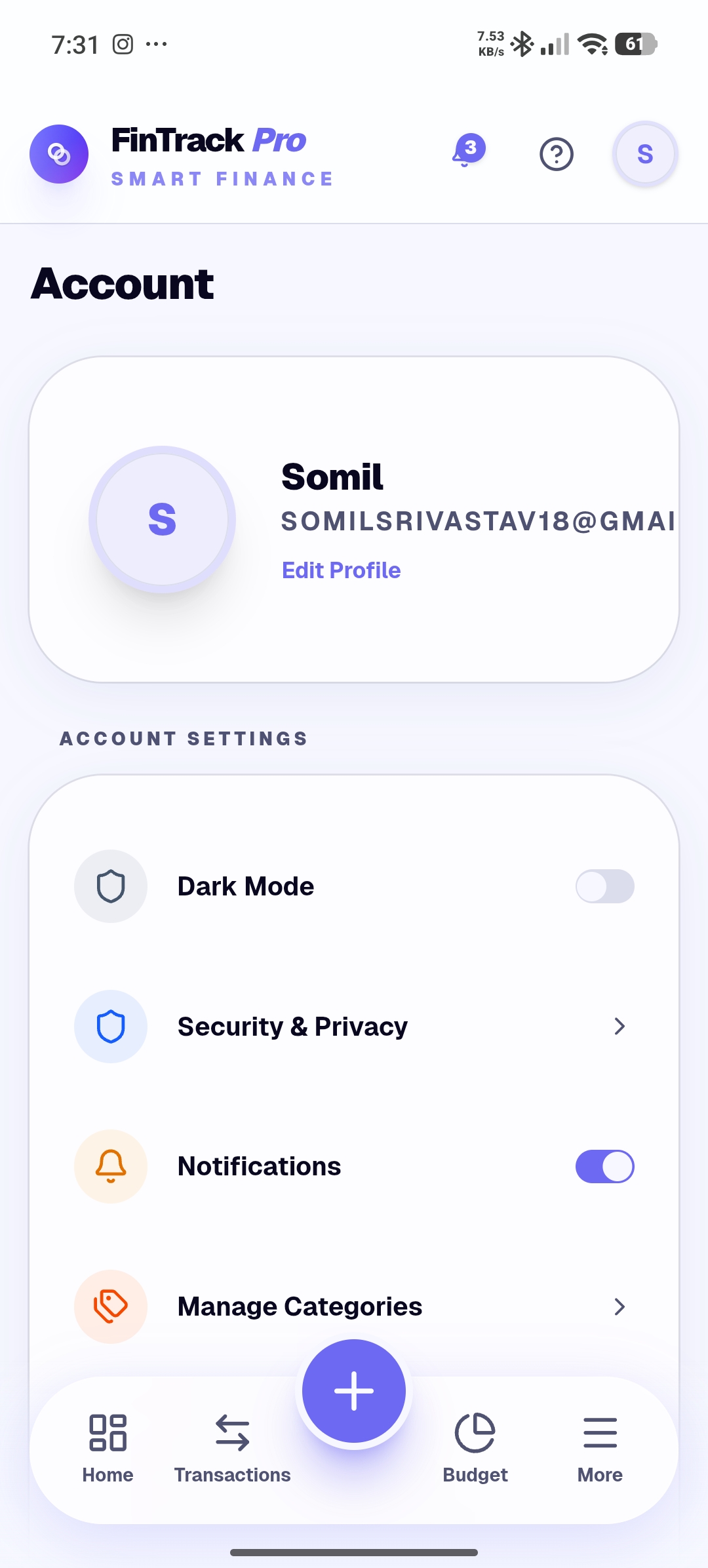 Fintrack Pro - Account